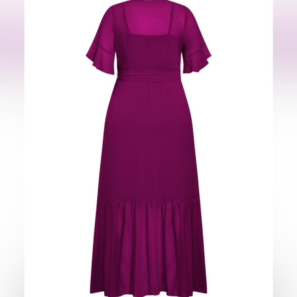 NEW City Chic flutter sleeve wrap maxi dress 16W - Picture 6 of 10